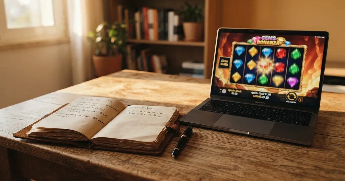 Caderno com um esboço passo a passo ao lado de um teclado — casino com dinheiro em portugal